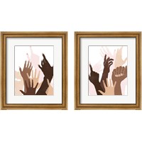 Framed 'Reach & Rise 2 Piece Framed Art Print Set' border=