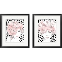 Framed 'Floral Figures Blush 2 Piece Framed Art Print Set' border=