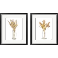 Framed 'Dried Flower Yellow 2 Piece Framed Art Print Set' border=