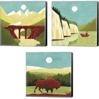 Framed 'Great Outdoors 3 Piece Canvas Print Set' border=
