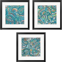 Framed 'Emerald Paisley 3 Piece Framed Art Print Set' border=