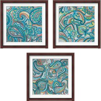 Framed 'Emerald Paisley 3 Piece Framed Art Print Set' border=