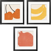 Framed Graphic Fruit  3 Piece Framed Art Print Set