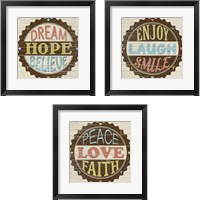 Framed 'Seal Of 3 Piece Framed Art Print Set' border=