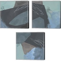 Framed 'Steely Abstract 3 Piece Canvas Print Set' border=