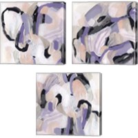 Framed 'Lilac Scramble 3 Piece Canvas Print Set' border=