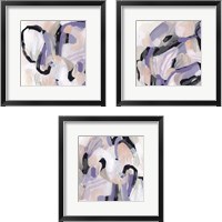 Framed 'Lilac Scramble 3 Piece Framed Art Print Set' border=