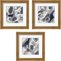 Framed 'Graphite Swirl 3 Piece Framed Art Print Set' border=