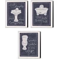 Framed 'Bathroom 3 Piece Canvas Print Set' border=