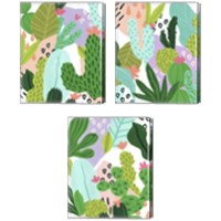 Framed 'Party Plants 3 Piece Canvas Print Set' border=