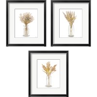 Framed 'Dried Flower Yellow 3 Piece Framed Art Print Set' border=