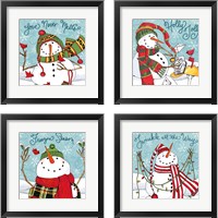 Framed 'Snowplace Like Home 4 Piece Framed Art Print Set' border=