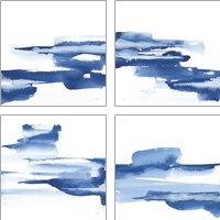Framed 'Classic Blue 4 Piece Art Print Set' border=