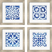 Framed 'Andalusian Tile 4 Piece Framed Art Print Set' border=