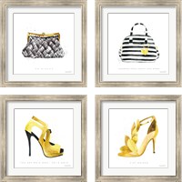 Framed 'Glitz and Glam 4 Piece Framed Art Print Set' border=