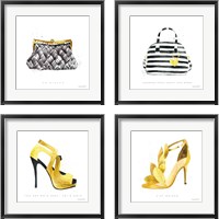 Framed 'Glitz and Glam 4 Piece Framed Art Print Set' border=