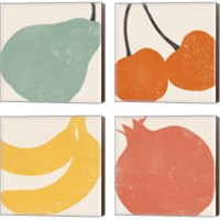 Framed 'Graphic Fruit  4 Piece Canvas Print Set' border=