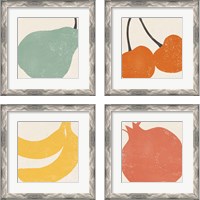 Framed 'Graphic Fruit  4 Piece Framed Art Print Set' border=