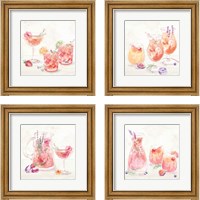 Framed 'Classy Cocktails 4 Piece Framed Art Print Set' border=