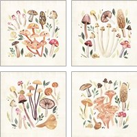 Framed 'Fungi Field Trip 4 Piece Art Print Set' border=