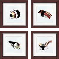 Framed 'Sushi Style 4 Piece Framed Art Print Set' border=