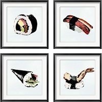 Framed 'Sushi Style 4 Piece Framed Art Print Set' border=