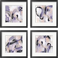 Framed 'Lilac Scramble 4 Piece Framed Art Print Set' border=