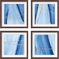 Framed 'Geometrics  4 Piece Framed Art Print Set' border=