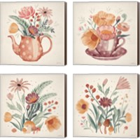 Framed 'Cottage Botanical 4 Piece Canvas Print Set' border=