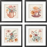 Framed 'Cottage Botanical 4 Piece Framed Art Print Set' border=