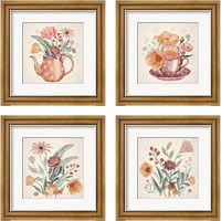 Framed 'Cottage Botanical 4 Piece Framed Art Print Set' border=