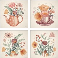 Framed 'Cottage Botanical 4 Piece Art Print Set' border=