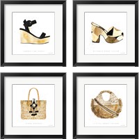 Framed 'Beach Glam 4 Piece Framed Art Print Set' border=