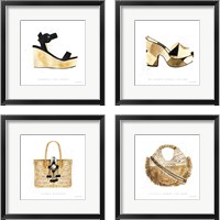 Framed 'Beach Glam 4 Piece Framed Art Print Set' border=