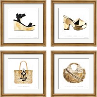 Framed 'Beach Glam 4 Piece Framed Art Print Set' border=