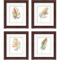 Framed 'Boho Tropical Leaf  4 Piece Framed Art Print Set' border=