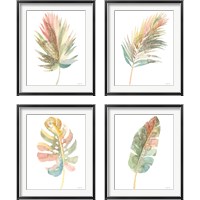 Framed 'Boho Tropical Leaf  4 Piece Framed Art Print Set' border=