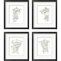 Framed 'Corbel Sketch 4 Piece Framed Art Print Set' border=