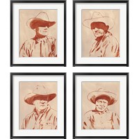 Framed 'Man of the West 4 Piece Framed Art Print Set' border=