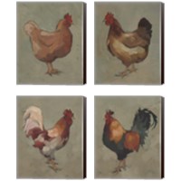 Framed 'Egg Hen 4 Piece Canvas Print Set' border=