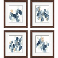 Framed 'Indigo Facets 4 Piece Framed Art Print Set' border=