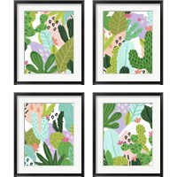 Framed 'Party Plants 4 Piece Framed Art Print Set' border=