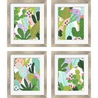 Framed 'Party Plants 4 Piece Framed Art Print Set' border=