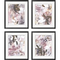 Framed 'Whispering Dawn 4 Piece Framed Art Print Set' border=