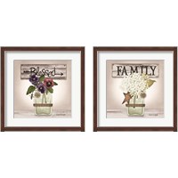 Framed 'Floral Word 2 Piece Framed Art Print Set' border=