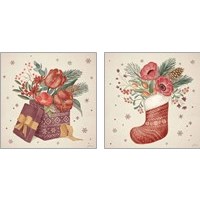 Framed 'Winter Blooms 2 Piece Art Print Set' border=