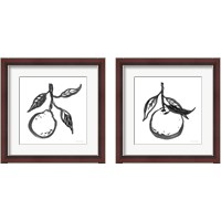 Framed 'Ink Orange 2 Piece Framed Art Print Set' border=