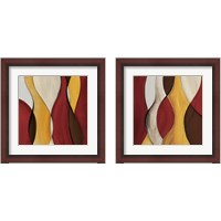 Framed 'Crimson Coalescence 2 Piece Framed Art Print Set' border=