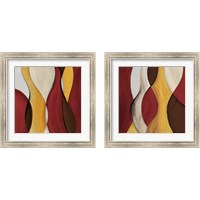 Framed 'Crimson Coalescence 2 Piece Framed Art Print Set' border=