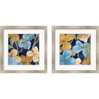 Framed 'Blue Garden Party 2 Piece Framed Art Print Set' border=